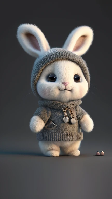 (masterpiece, Award-winning, bestquality+black and white cartoon pictures, 1 cute furry rabbit, Wearing a dress, Transparent Background