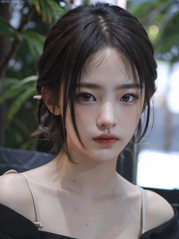 A woman in loose, neat clothing is looking straight into the camera, A look on the face of a loved one, The background is a plain gray gradient, Close-up