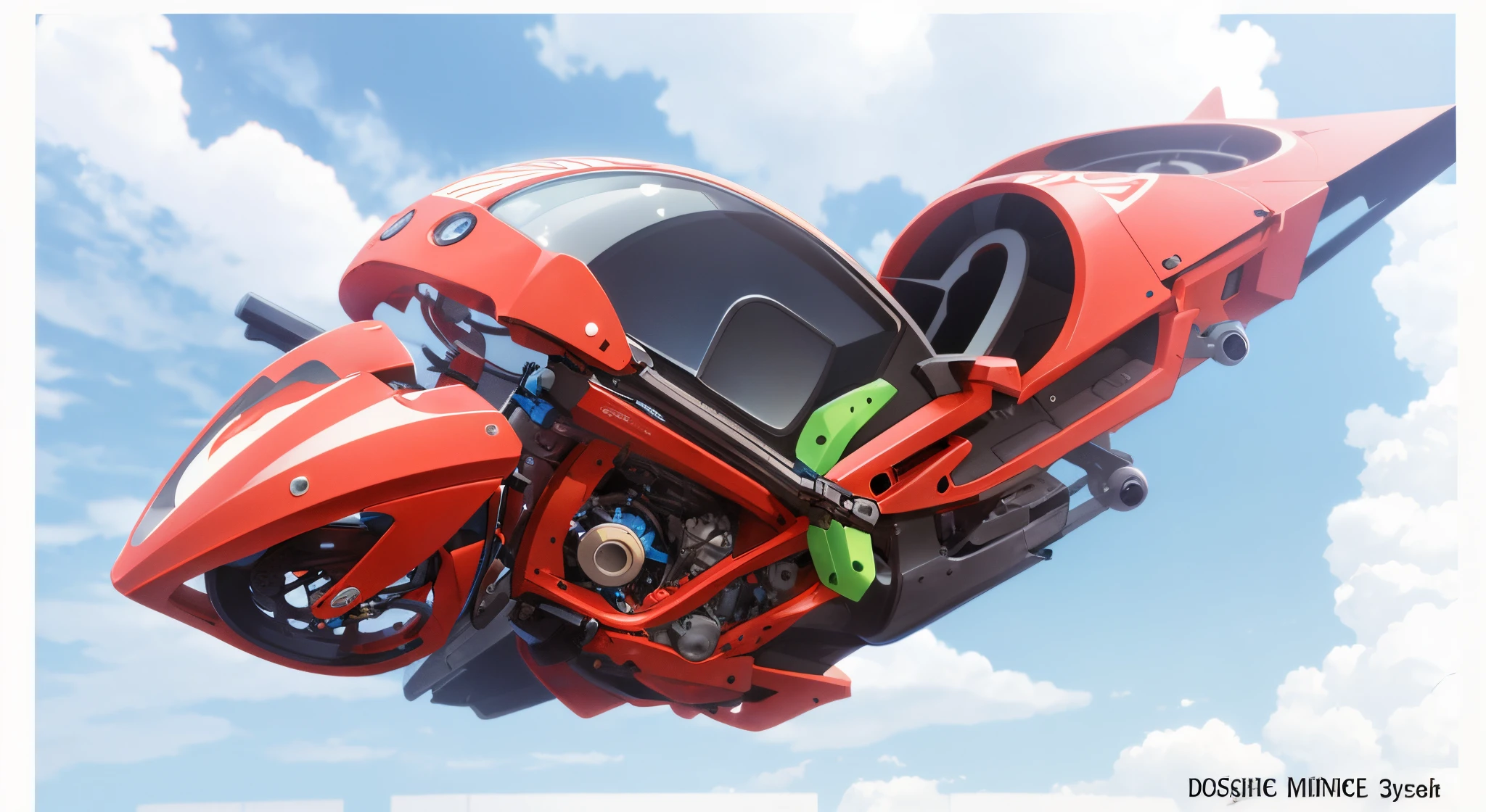 A hovering motocycle, That does not have wheels but floats above the ground, Anime, Anime art germ, Anime styled digital art, realistic anime, 3d anime, Extremely detailed.
