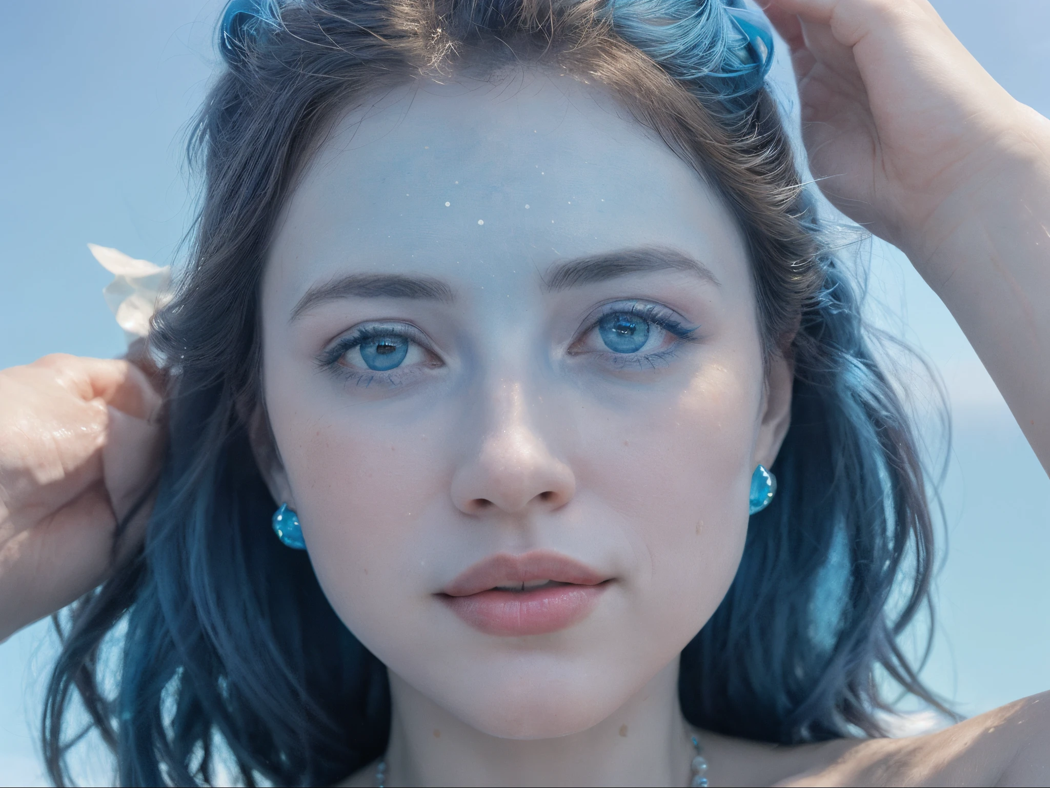 A stunning celestial blue hue shines brightly, reminiscent of a cloudless sky on a perfect summer day. This exquisite shade is captured in a breathtaking photograph, where every pixel reveals the depth and richness of the color. The image is so vivid and lifelike that it may seem as though you can reach out and touch the celestial beauty it portrays. The impeccable quality of this image truly immerses viewers in the awe-inspiring essence of the celestial blue.