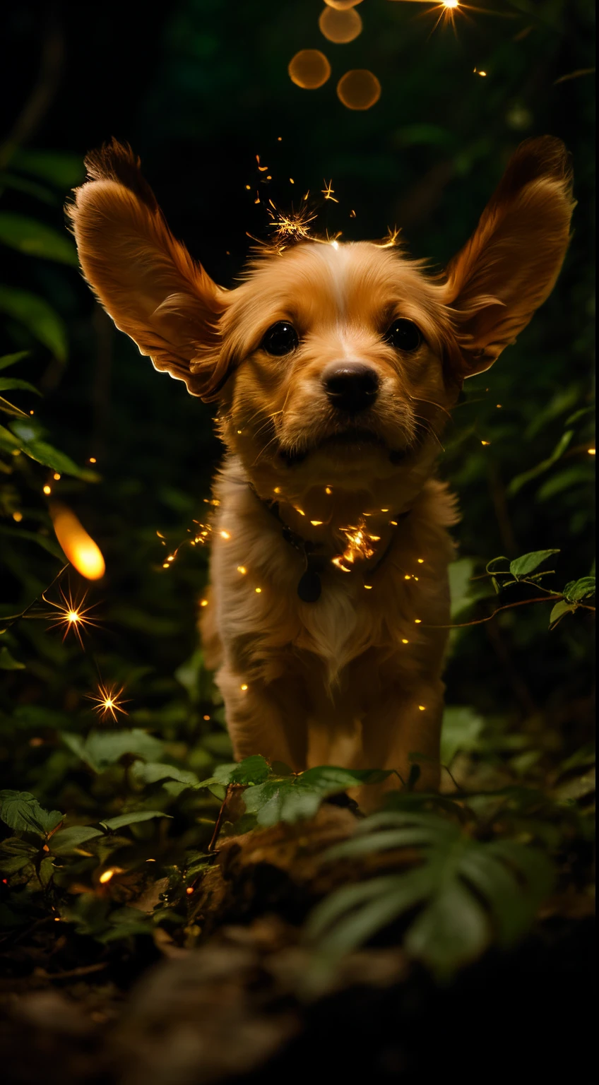 真实感, Realism, spaniel puppy, tmasterpiece, Brad Jongsan walks in the jungle (Night of the Fireflies), (higly detailed: 1 1), rough face, natural skin, hiquality, NSFW, pretty eyes, (Detailed face and eyes), (s face: 1 2), tumult, Complementary, real-photo, ..PSD, Lightweight Film Photography, sharp-focus, contrast lighting, Detail Skin, high resolution 8k, Crazy detailing, Realistic, professional photo of a, 8K UHD, dslr, soft light, hiquality, film grains, Fujifilm XT3