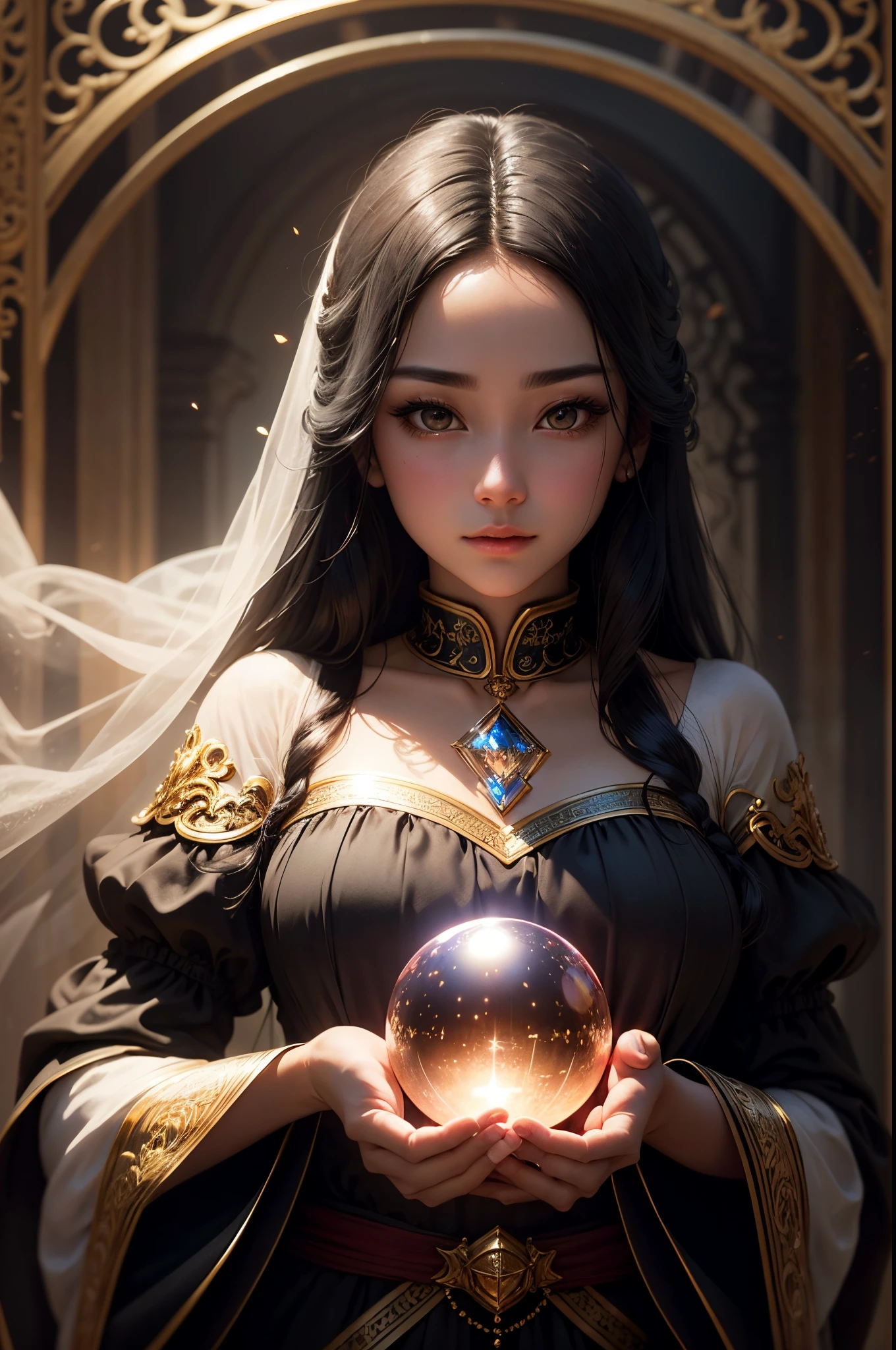 Flowers like castles from a golden spring tower over a beautiful Lady fare, in the spring of eternal youth she bathes her alabaster form to a symphony of trumpeter swans the flay in the sunbeam shy of assure and cotton cloud A extreme 90 meters long shot octane render, high quality hyperdetailed 24k photorealistic