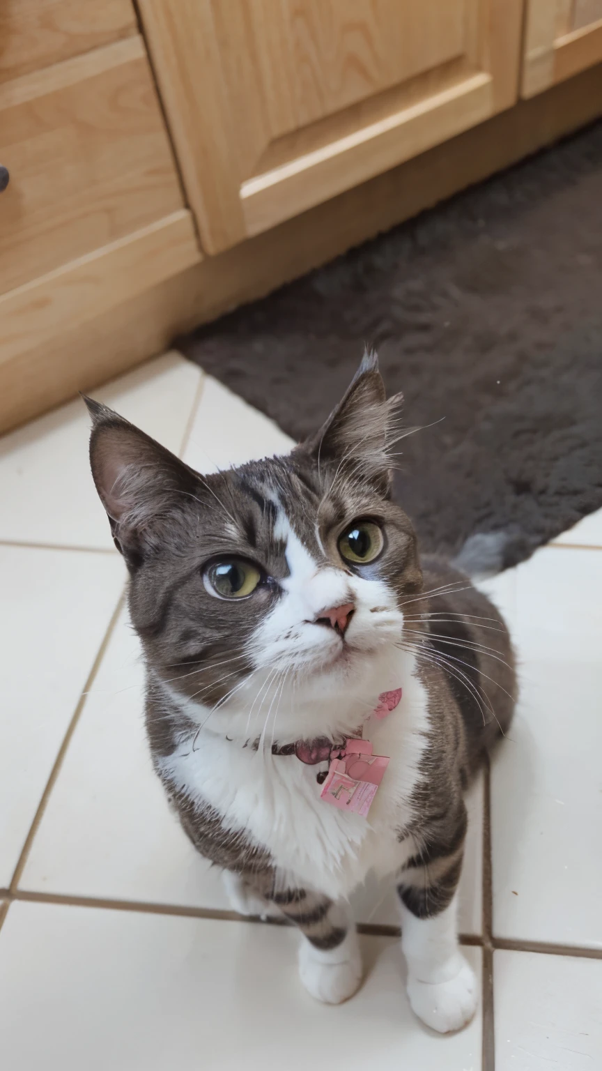 Make this cat into a cute anime cat. Follow the cats markings. Do not diviate on the look of the cat