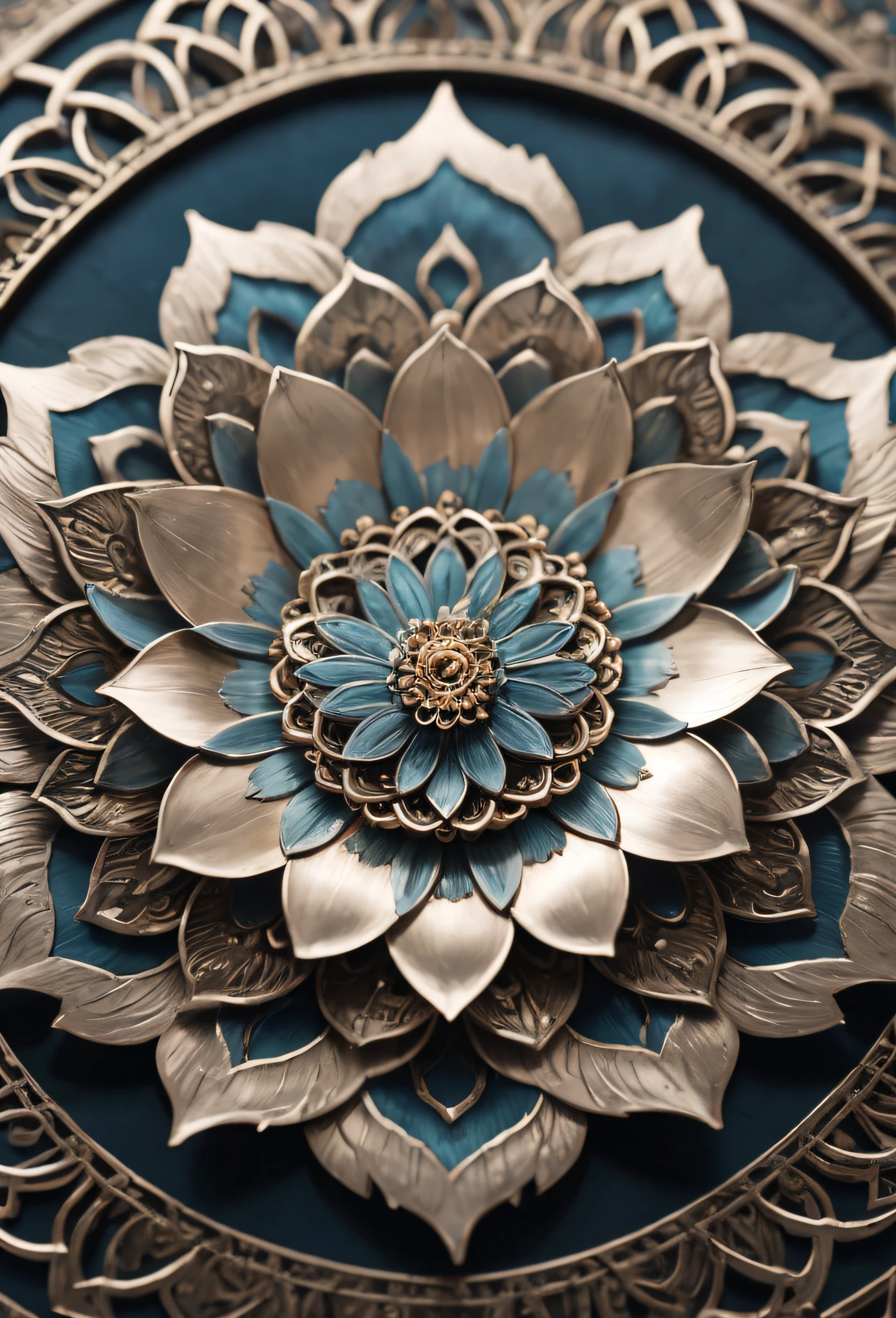 close up, metal flower