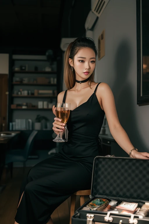 Girl in a black dress, 真实感