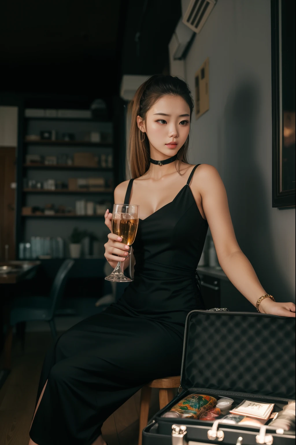 Girl in a black dress, 真实感