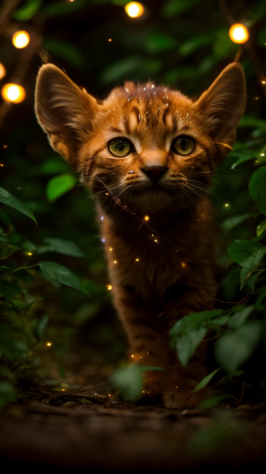 真实感, Realism, lynx kitten, tmasterpiece, Brad Jongsan walks in the jungle (Night of the Fireflies), (higly detailed: 1 1), rough face, natural skin, hiquality, NSFW, pretty eyes, (Detailed face and eyes), (s face: 1 2), tumult, Complementary, real-photo, ..PSD, Lightweight Film Photography, sharp-focus, contrast lighting, Detail Skin, high resolution 8k, Crazy detailing, Realistic, professional photo of a, 8K UHD, dslr, soft light,  hiquality, film grains, Fujifilm XT3
