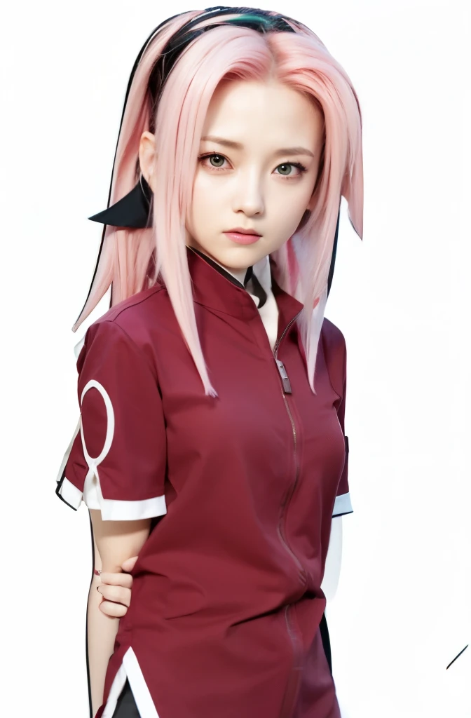 Girl with pink hair and a red shirt, haruno sakura, sakura haruno, sakura haruno from naruto, kunoichi,