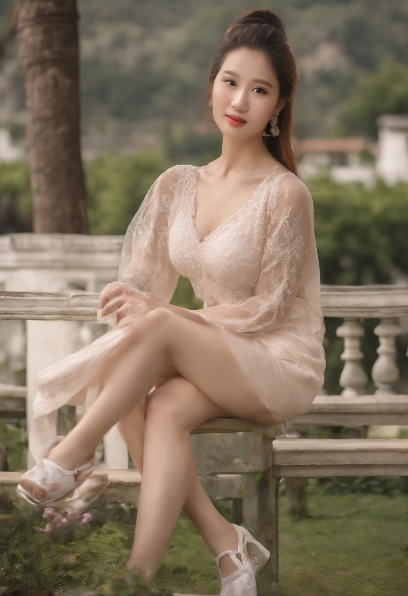 ((Best picture quality, 8K, masterpaintings:1.3)), 1girl huge large breasts,26 year old girl Beautiful woman with slender abs:1.3, (Casual hairstyle, :1.2), Sexy dress，Ultra-fine face, detailed eye, 二重まぶた，Smile with。Take pictures in cute poses，tiny small waist，Super big breasts，Close-up，Close-up chest，White-skinned，beautiful in the background， 、pretty woman:1.4、light brown hair、top-quality、smiling、asian girl、pink kurta
