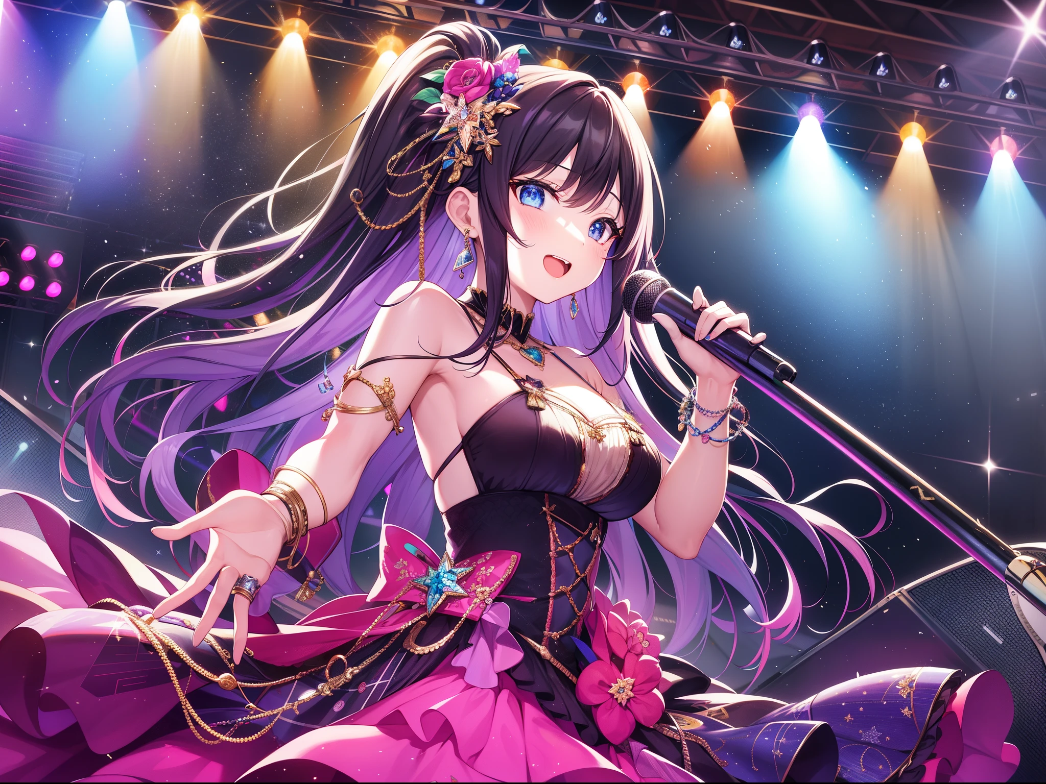 Outrageous resolution、​masterpiece++、top-quality++、ultra-definition++、ultra-definition++、4k++、8k++、from side、（Background Focus）++、（（1）））+++At a live venue with colorful front lights where a dressed woman destroys the city５Praise human idols singing songs in idol costumes、At a live venue with colorful front lights５A rune where a human idol sings a song in an idol costume.、At a live venue with colorful front lights５The magic of human idols singing songs in idol costumes、At a live venue with colorful front lights flying above５A human idol sings a song in an idol costume、At a live venue with colorful front lights５A married woman whose idol sings in an idol costume、At a live venue with colorful front lights５A president whose idols sing in idol costumes、Detailed contemporary art、Contemporary Art Style、Break beautiful modern colorful front light live venue５A witch where a human idol sings a song in an idol costume.、At a live venue with colorful front lights５A college student who is a human idol singing a song in an idol costume、Contemporary Art Behans、At a live venue with colorful front lights５A high school student who sings a song with other idols in idol costumes.、At a live venue with beautiful colorful front lights５A female idol who sings in an idol costume、Shiny floating colorful front lights at live venue５Fragments of human idols singing songs in idol costumes、At a live venue with colorful front lights５A human idol sings a song in an idol costume、 At a live venue with dazzling colorful front lights５Sparks of human idols singing songs in idol costumes、At a live venue with colorful front lights５Chains where human idols sing songs in idol costumes、At a live venue with colorful front lights５A human idol sings a song in an idol costume、At a live venue with colorful front lights５Hair blowing in the wind as a human idol sings in an idol costume、Blake Modern Beautiful、At a live venue with colorful front lights５A human idol sings a song in an idol costume、Detailed clothing、Mischievous aura、Bewitching face、tall body、Mature body、seductive body、爆乳、detailed beautiful faces、detailed shiny eyes、Detailed skin、Full body break、detaileds、realisitic、4K highly detailed digital art、octan render、bio luminescent、BREAK8K resolution concept art、真实感、Mappa Studio、​masterpiece、top-quality、Official Art、illustratio、Ligne Claire、(cool_color)、perfect-composition、absurderes、Fantasia、Focused、thirds rule