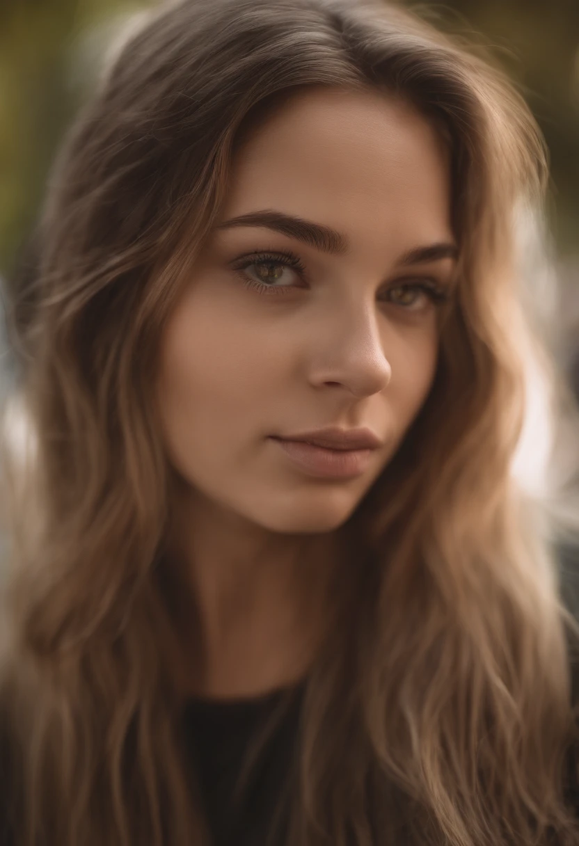arafed woman fully , sexy girl with brown eyes, ultra realistic, meticulously detailed, portrait sophie mudd, brown hair and large eyes, selfie of a young woman, violet myers, without makeup, natural makeup, looking directly at the camera, face with artgram, subtle makeup, stunning full body, standing at the shopping center, medium size bust