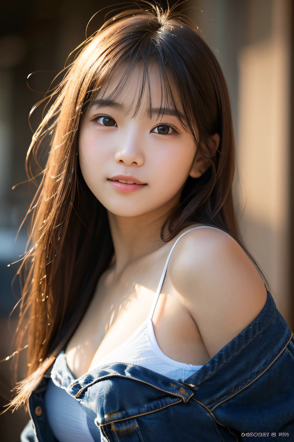 1 girl, (sad:1.4), (Photo Real:1.4), (hyper realisitic:1.4), (Smooth lighting:1.05), 22 years old, Soft lighting, Back lighting, (cheerfulness:1.2), (Finest Real Textured Skins), Narrow-eyed, Super fine face, Gravure Idol Pose, glowy skin, retinas, Anatomically correct, acurate, Super Detail, Textured skin, High quality, high details, Best Quality, High resolution,