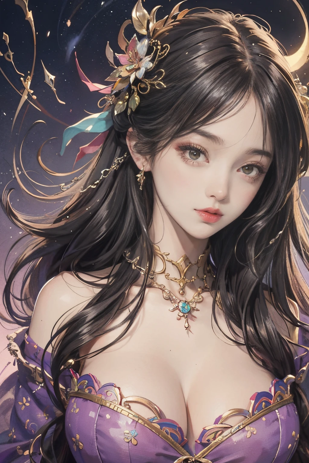(tmasterpiece,top-quality,Best quality,offcial art,Beautiful and beautiful:1.2),(1 plump girl),The content is very detailed,Colorful,The most detailed,offcial art,Unity8k wallpaper,ultra - detailed,Beautiful and beautiful,Big breasts are beautiful,tmasterpiece,Best quality,(tangled,datura,Tangles,entangled),divinelight,artistically,Flash drawing,Perfect NwsjMajic