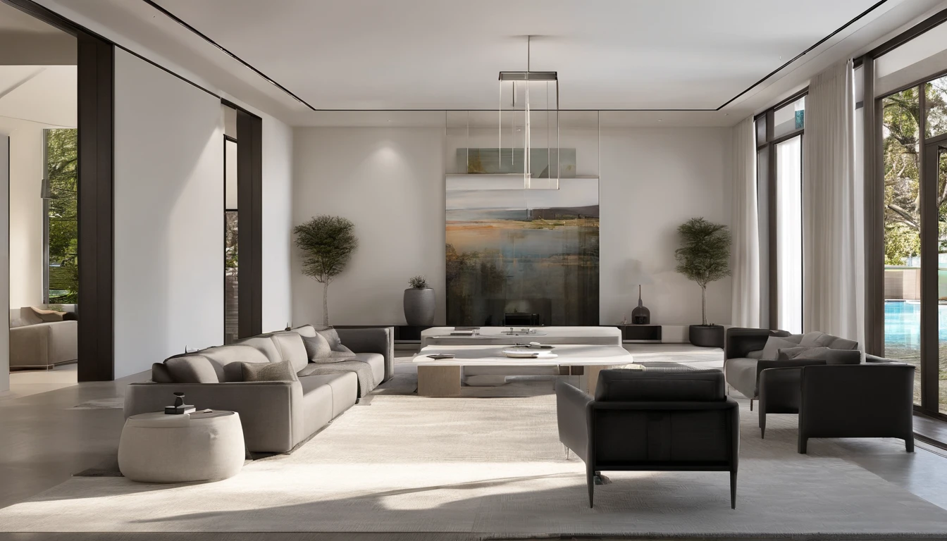 Take us to the mansion&#39;s grand entrance hall. Use palavras para criar uma imagem da sala bem iluminada . Como as lanternas revelam a arquitetura intrincada, altamente detalhado realista