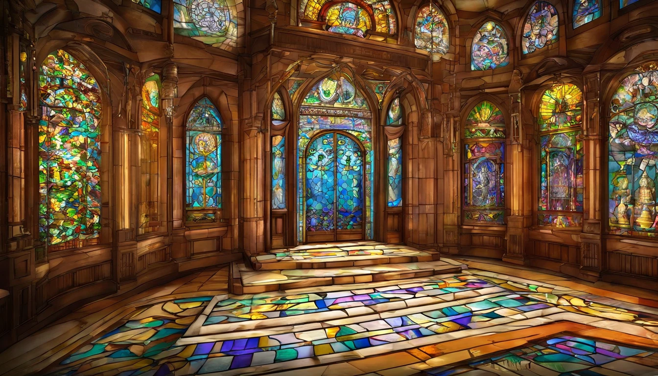 Take us to the mansion's grand entrance hall. Use palavras para criar uma imagem da sala bem iluminada . Como as lanternas revelam a arquitetura intrincada, altamente detalhado realista