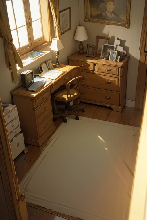 3D 3D Modeling Room, Tom Whalen style, distillation of form, tiny core, rich background, light brown and dark beige, scientific illustration, Toy core, gentlesoftlighting, dreamlike landscapes, 4KUHD, isometry, Tilt-shift top view 3D modeling bedroom room cute high-end elegant bedroom room spacious cat-eared girl,Self-portrait of Van Gogh::Style Pointillism style、Much like Mr.々It is made up of things big and small.、clear colored dots、The is very detailed ::n_style anime、真实感、Deformed、There has been a breakdown、hight contrast