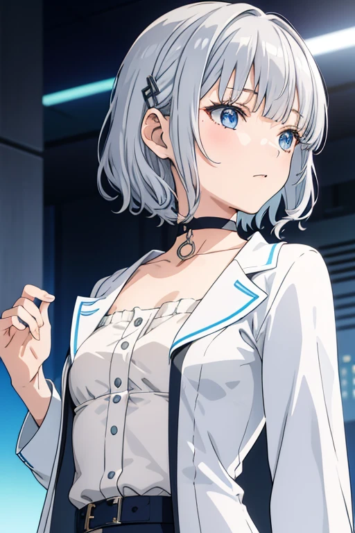 (((Masterpiece))), (((Highest quality))), ((Ultra-detailed)), ((Super fine illustration)), ((Ultra-fine painting)), (Upper body:1.4), HDR, (Highly detailed and delicate illustration style:1.8), Detailed skin texture, Detailed cloth texture, Extreme detailed description, (T-masterpiece), (Highly detailed face:1.4), (Highly detailed silver fox ears:1.2), (Highly detailed beautiful silver ponytail:1.2), (Highly detailed beautiful blue eyes:1.2), Original, RAW photo, Professional, Intricate details, Super details, Iridescent light:1.7, Direct light:1.6, (Perfect anatomy:1.4), (Highly detailed hands:1.2), (Highly detailed fingers:1.2), (Highly detailed fingertips:1.2), (27-years-old), Real, (Solo:1.8), ((Very beautiful and attractive silver fox fashion model:1.4)) BRAKE (Beautiful and adorable silver fox ears:1.8), (Highly detailed and delicate silver fox ears:1.4), (Beautiful and well-shaped big breasts:1.2), (Beautiful and well-shaped buttocks), ((Very beautiful and shiny rainbow-colored ponytail, colorful ponytail:1.6)), ((Very beautiful and transparent blue eyes that shine in iridescent colors, colorful eyes:1.4), (Beautiful and clear blue eyes with sparkling details:1.6)), (highly detailed face:1.4), (Smile:1.3), (Blush:1.2), (Looking at viewer:1.4) BRAKE (Concept art:1.2), (Detailed fantasy art:1.2) BRAKE ((Highly detailed and delicate nurse station:1.6), (meeting counter:1.4), (desk:1.4), (chair:1.4), (Personal computer:1.4), (medicine cabinet:1.4)), (Different world:1.2), (Just after noon:1.4), (16K highest quality wallpaper:1.4), ((Highly detailed and delicate nurses station in the background:1.4)) BRAKE (Beautiful nurse costume in (Pink:1.25):1.4) BRAKE 
