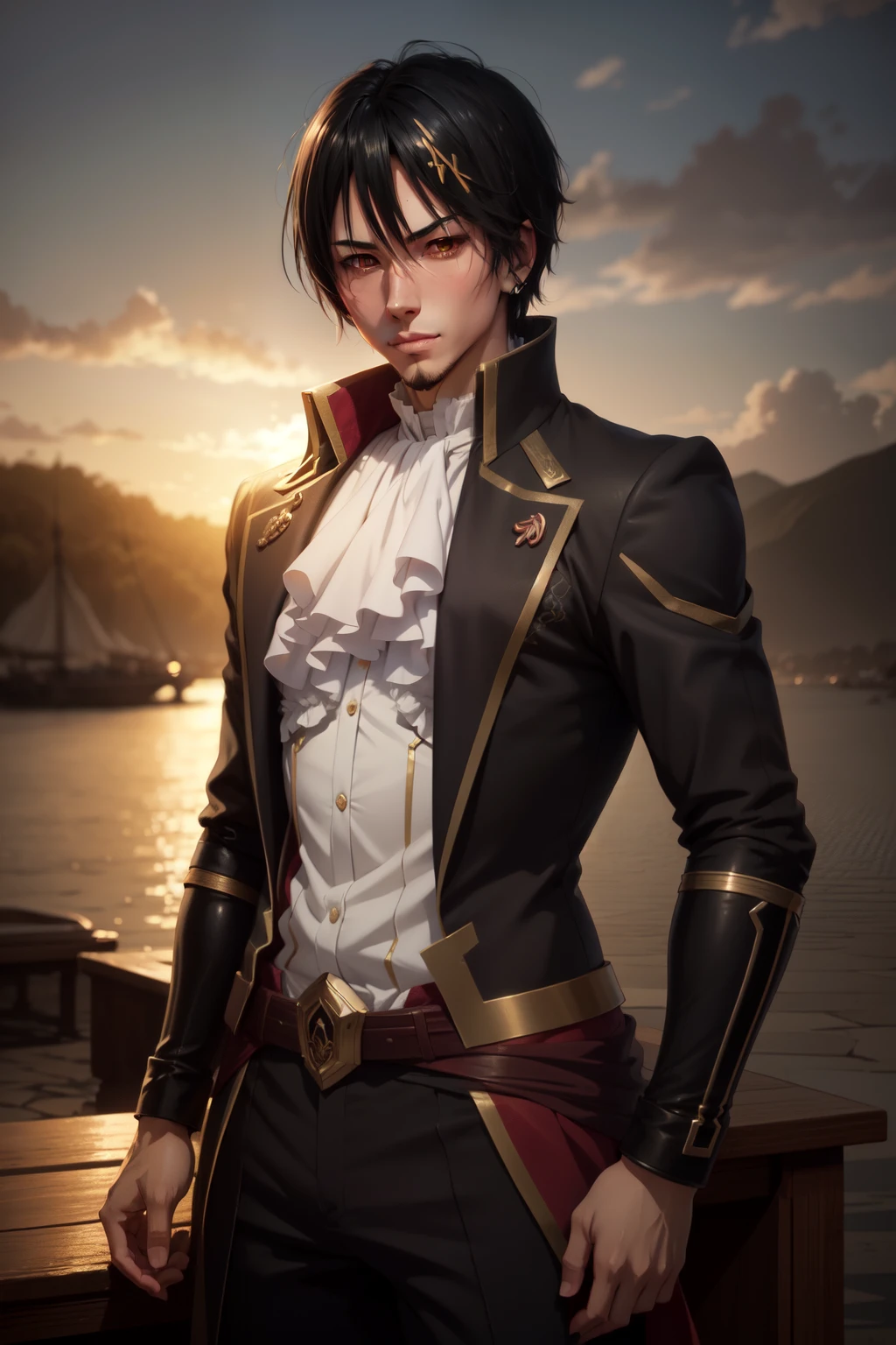 male, 8K Anime Art Style, In anime style、8K animation with detailed drawings, (​masterpiece, Best Quality), High resolution, Ultra-detailed, ultra-sharp, Cinematic lighting