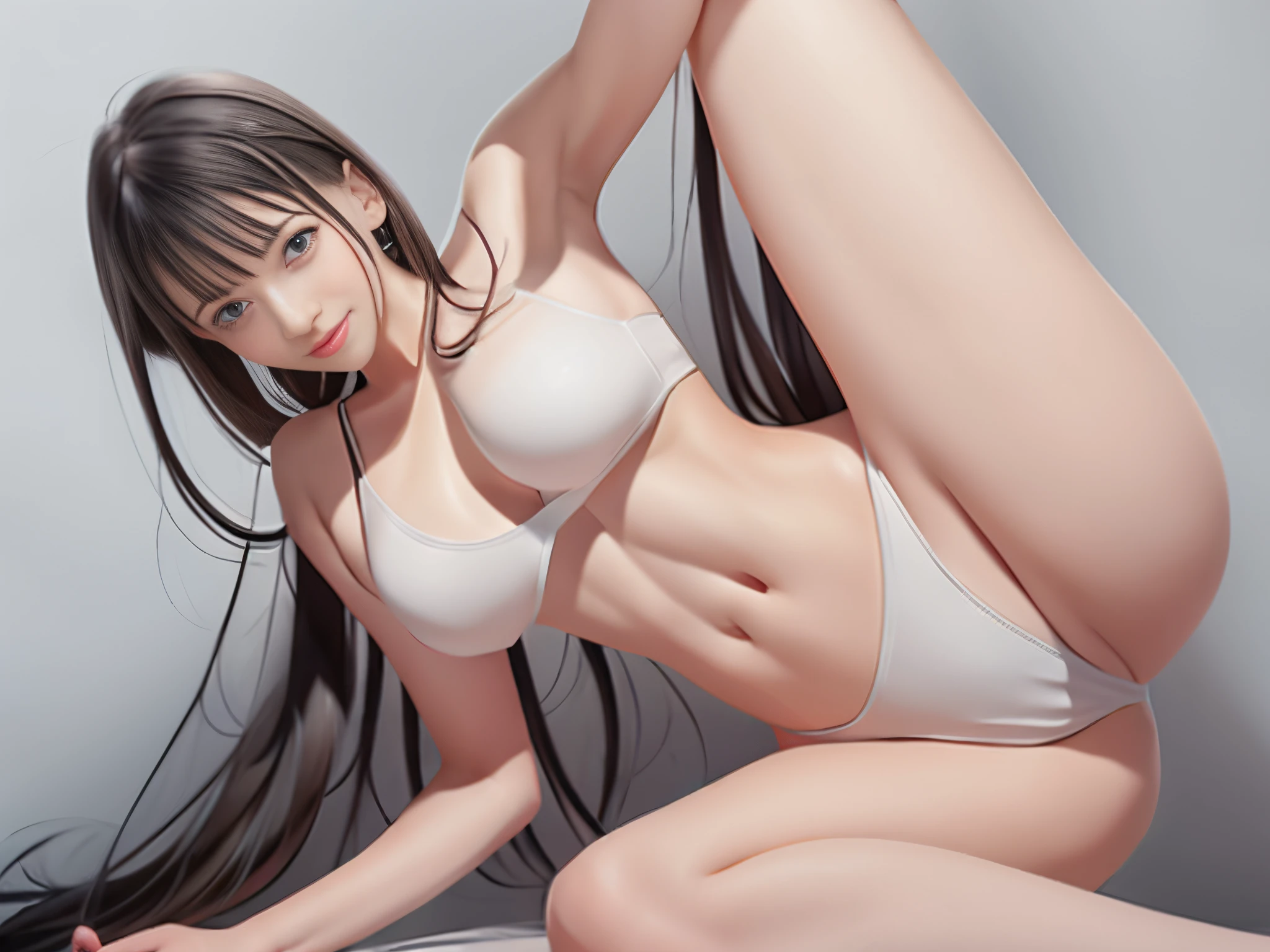 Woman in white bikini posing on bed, Smooth Anime CG Art, Seductive Anime Girl, seductive tifa lockhart portrait, [ 4 k digital art ]!!, Tifa Lockhart, beautiful alluring anime teen, realistic bikini, Tifa, photorealistic anime girl render, Trending on CGSTATION, beautiful alluring anime woman, Realistic Young Gravure Idol