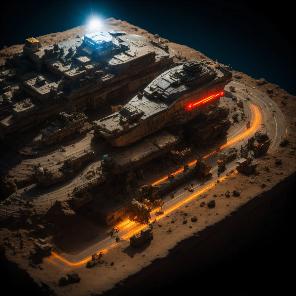 The Great Rift Valley region of the Martian Mo River alluvial plain,Rock Sugar Onyx nuclear-powered command gunboat Black Gold Cruiser Tower Snow Red Marble Glow Space Station 1:3 Models,starrysky,Cyberpunk art of a,Rembrandt light,Detail portrayal,macro shot,surface reflection,high definition detail,Dingdall effect,Light and shadow intensification,The light shines,particle fx,3D modeling,Surface reflected light,detail-rich,The texture is delicate,Strong visual impact,Hyper-detailing,A high resolution,high saturated,Ray traching,Light and shadow effects,16K smooth,A high resolution