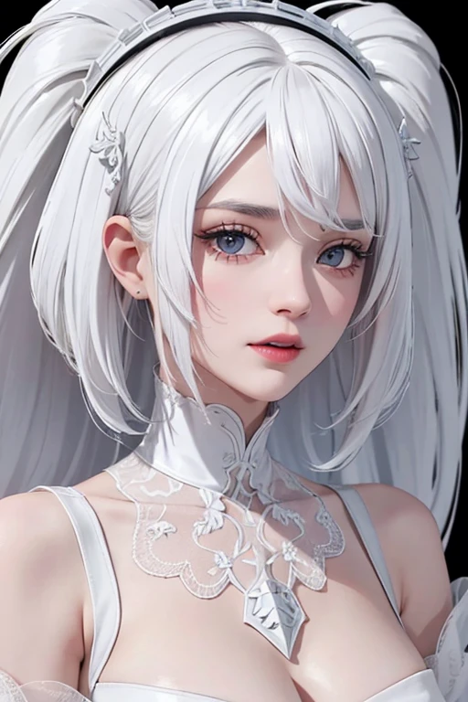 (8K), Sharp Focus, hight resolution, 1girl in, Upper body, Midoridev, White hair,(High quality:1.2), (high detailing:1.2), (masutepiece:1.2), (Extremely detailed:1.2),
