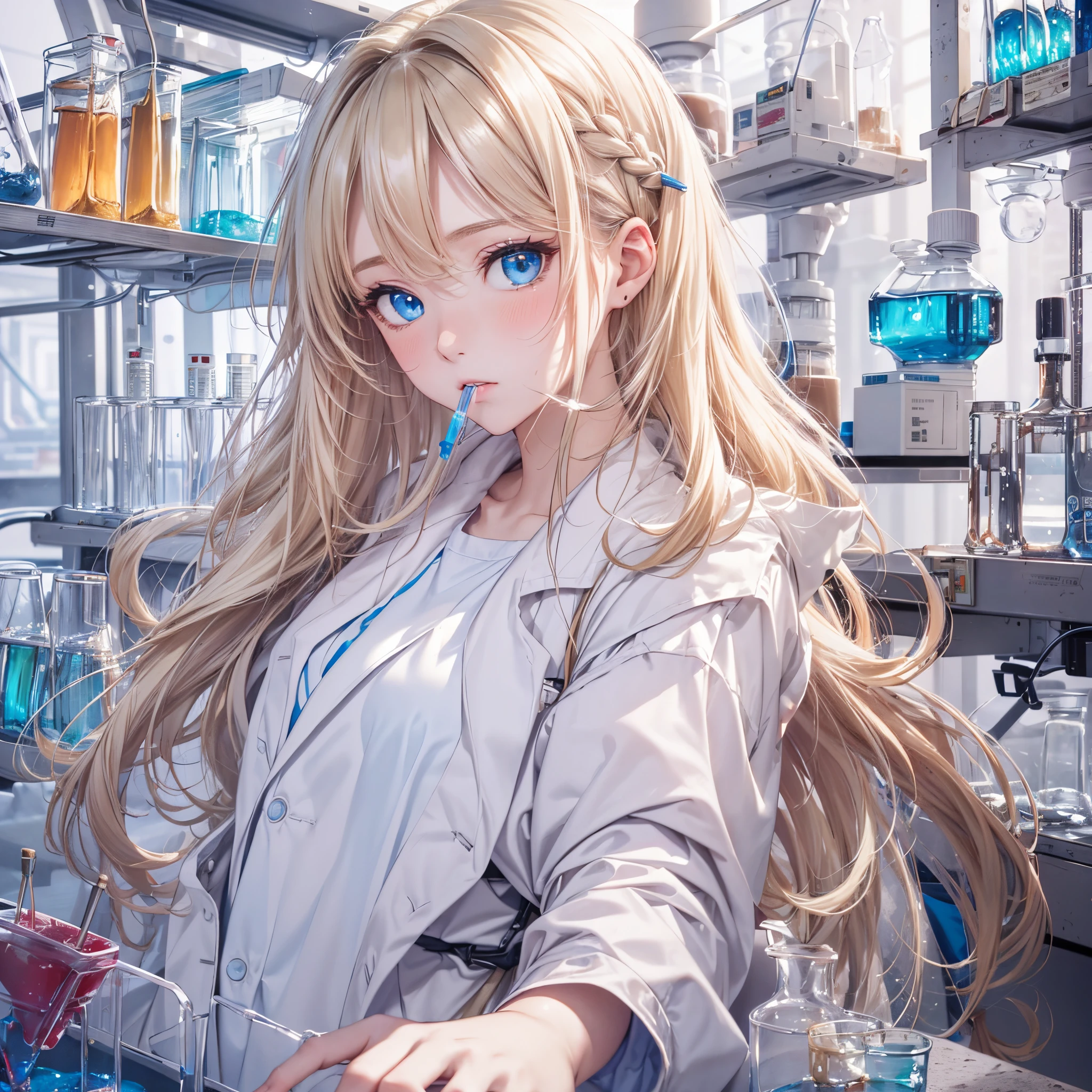 shiny blonde hair