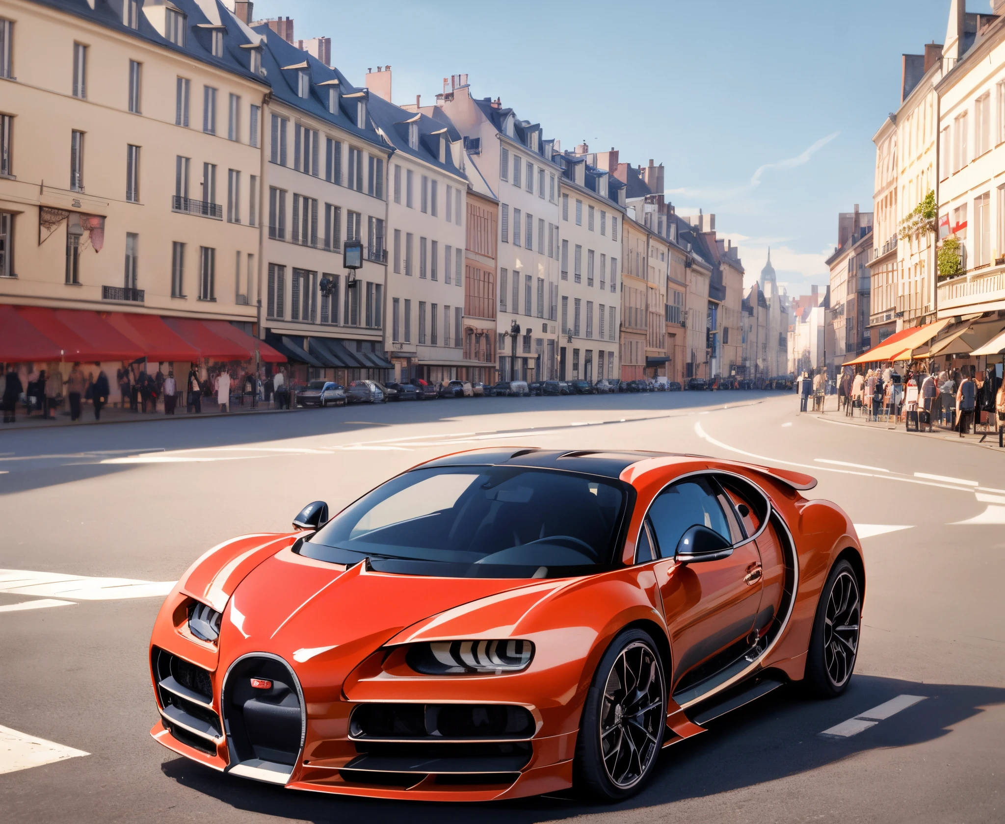 Rassemblement de Bugatti Chiron sur la Grand Place de Lille en France.
