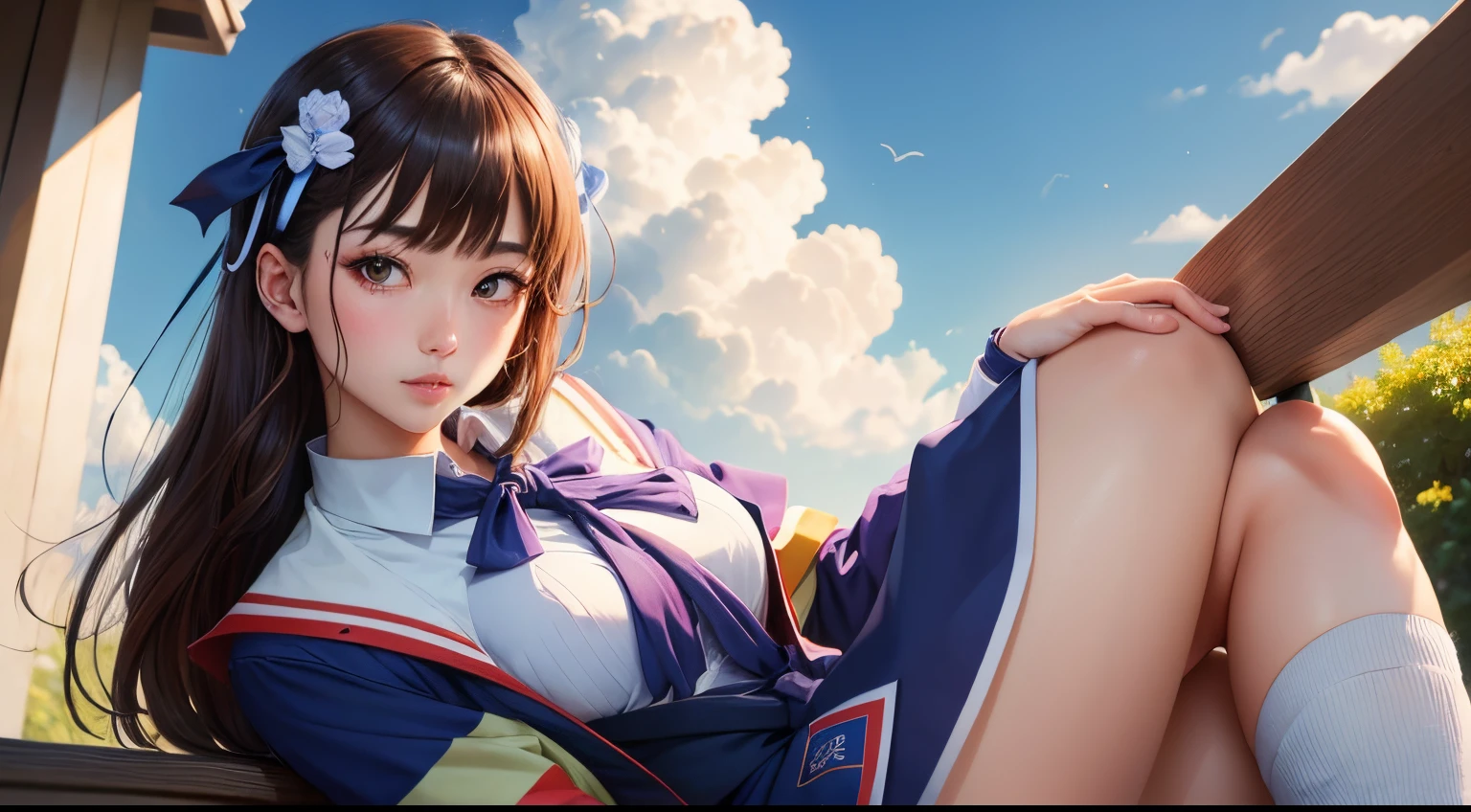 jackopose, top-down bottom-up, knmts, cgsociety masterpiece,  flowers everywhere, artstation trending, by rossdraws, ghibli, Kimi no Na wa, greg rutkowski