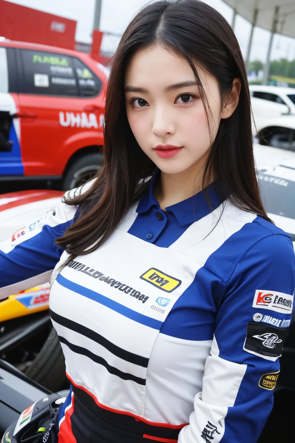 (extra detailed body、extra detailed face、best qualtiy:1.2)、femele、looking at the viewers、(rally racer、Female Driver)