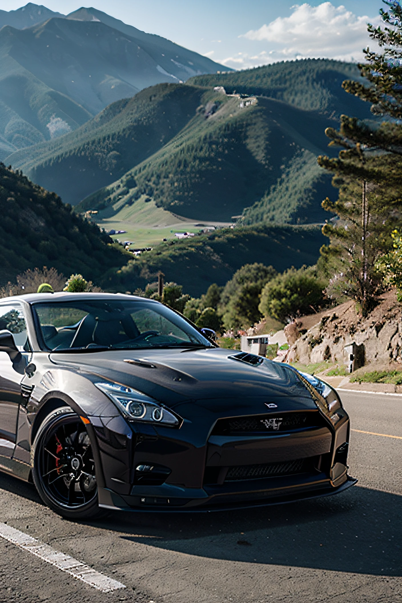 gtr r35, mountain, 8k