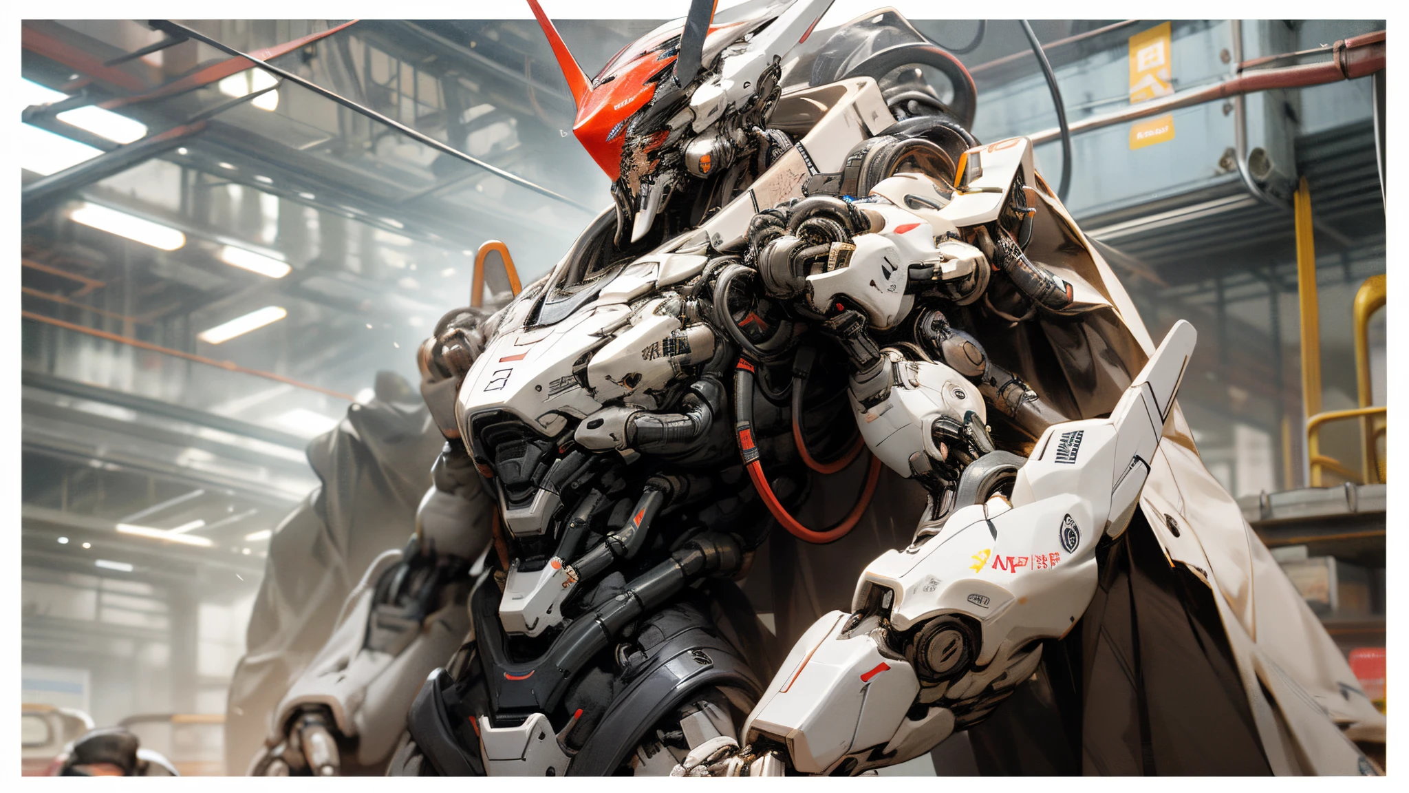 Dark_like a dream,cyber punk personage,1人,Mechanical Wonder,Robotic presence，Chinese men,shelmet,