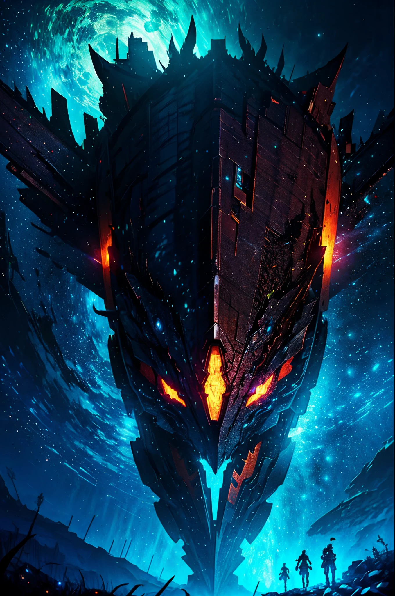 araffe in a dark fire space , dragon inspired fire armor, epic fantasy digital art style, badass anime 8 k, intricate glowing mecha armor, 4k anime wallpaper, concept art wallpaper 4k, amazing space creature 4 k, dragon armor, epic fantasy art style hd, alien space knight, 4k highly detailed digital art