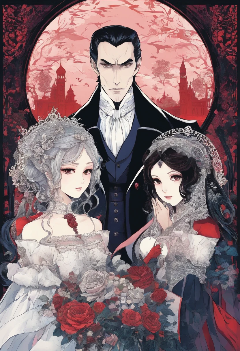 Count Dracula and his brides, Old dark castle, Victorian era