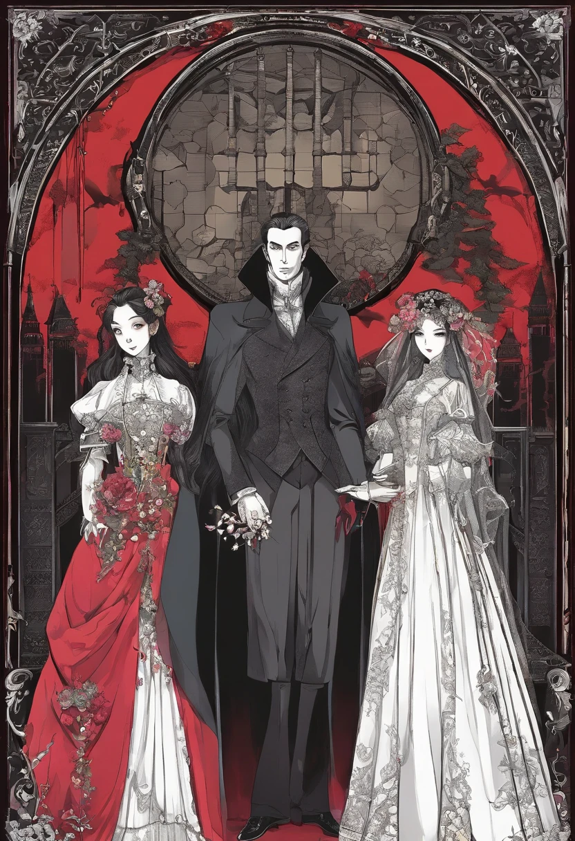 Count Dracula and his brides, Old dark castle, Victorian era