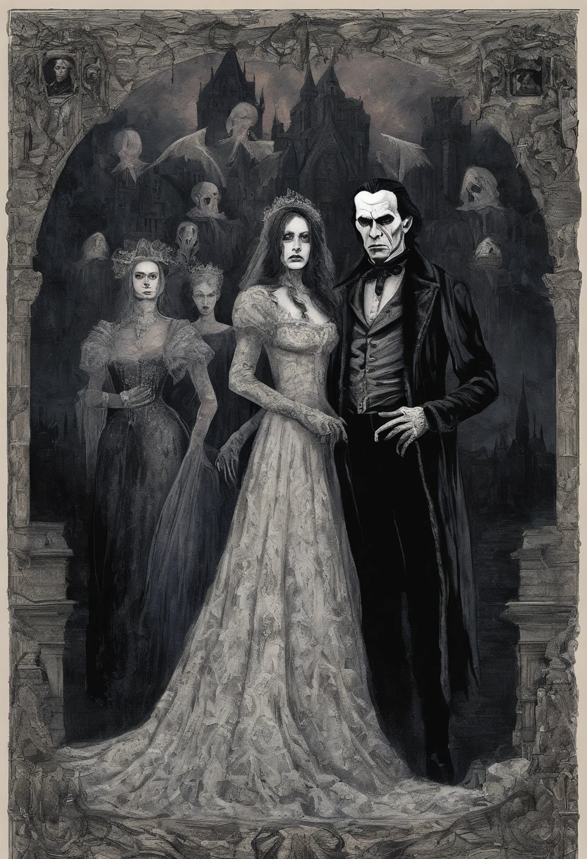 Count Dracula and his brides, Old dark castle, Victorian era