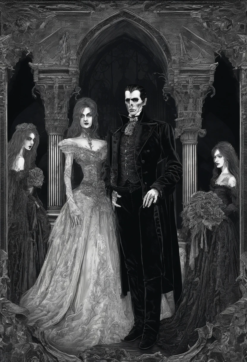 Count Dracula and his brides, Old dark castle, Victorian era