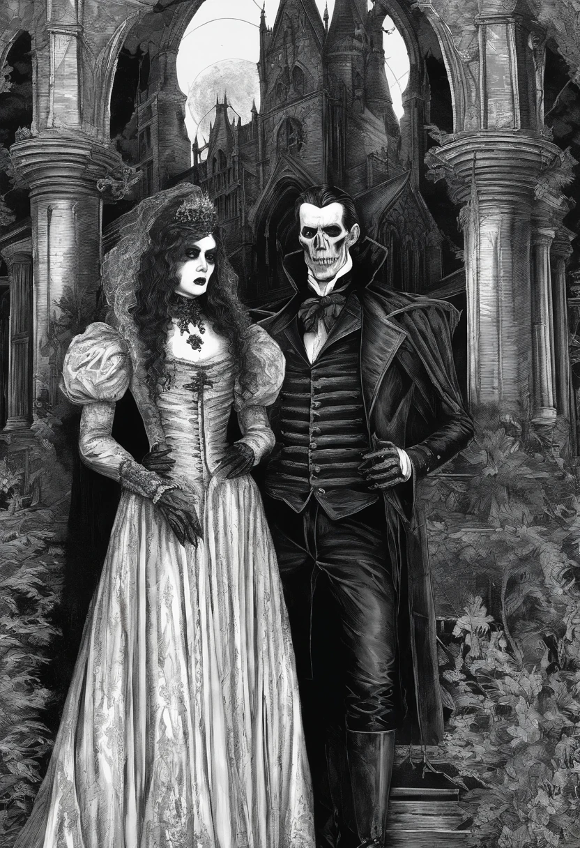 Count Dracula and his brides, Old dark castle, Victorian era
