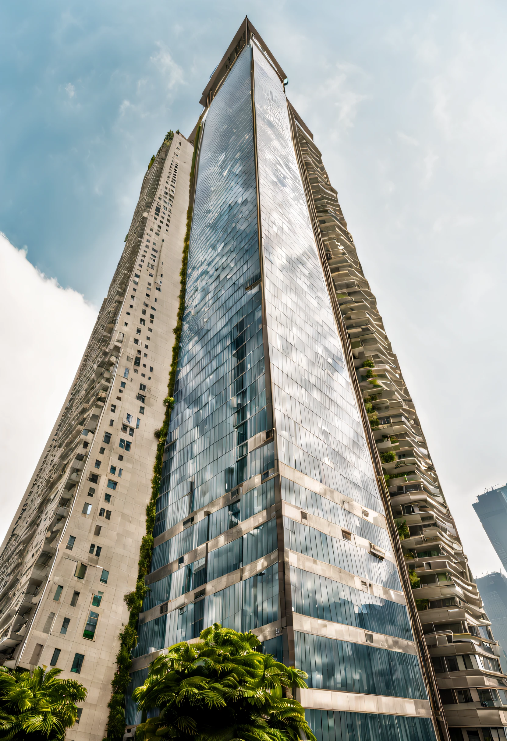 mega high-rise building, tall house, the building is a skyscraper, Tall skyscrapers, There are tall glass skyscrapers, visto ao longe, Single building, skyscrapper, Complete building, emphasis on tall buildings, A tall building full of glass walls，There are a lot of windows，There are also a lot of windows，Aerial photo of a single-family skyscraper， author：Andreas Gursky, author：Thomas Strus, Other Gursky, inspired by Andreas Gursky, full building, big poor building,  ultra-realistic realism,