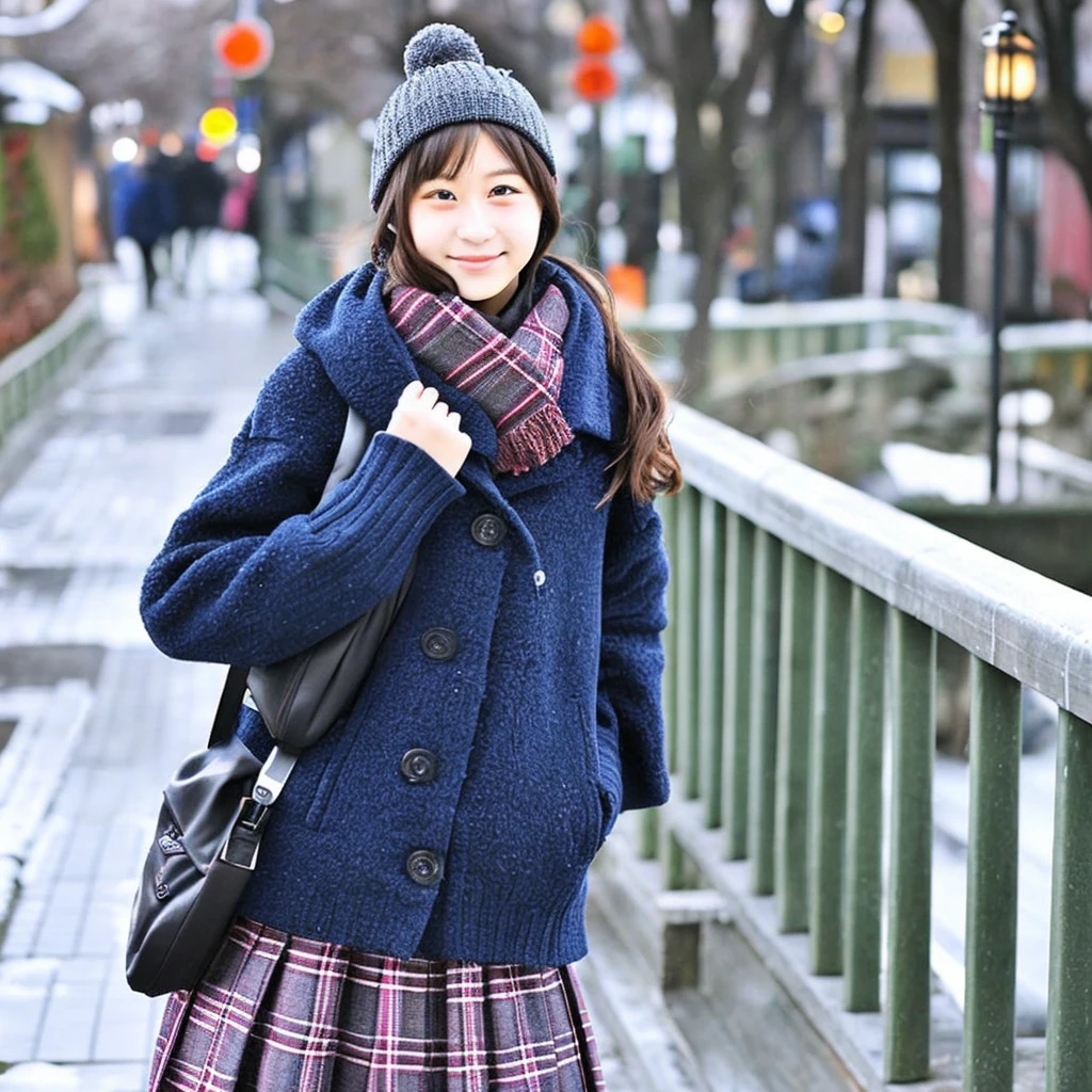 Winter fashion、japanes、hi-school girl