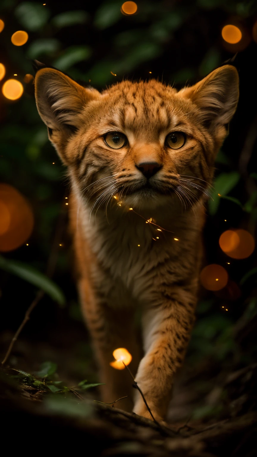 真实感, Realism, Canadian lynx, tmasterpiece, Brad Jongsan walks in the jungle (Night of the Fireflies), (higly detailed: 1 1), rough face, natural skin, hiquality, NSFW, pretty eyes, (Detailed face and eyes), (s face: 1 2), tumult, Complementary, real-photo, ..PSD, Lightweight Film Photography, sharp-focus, contrast lighting, Detail Skin, high resolution 8k, Crazy detailing, Realistic, professional photo of a, 8K UHD, dslr, soft light, hiquality, film grains, Fujifilm XT3
