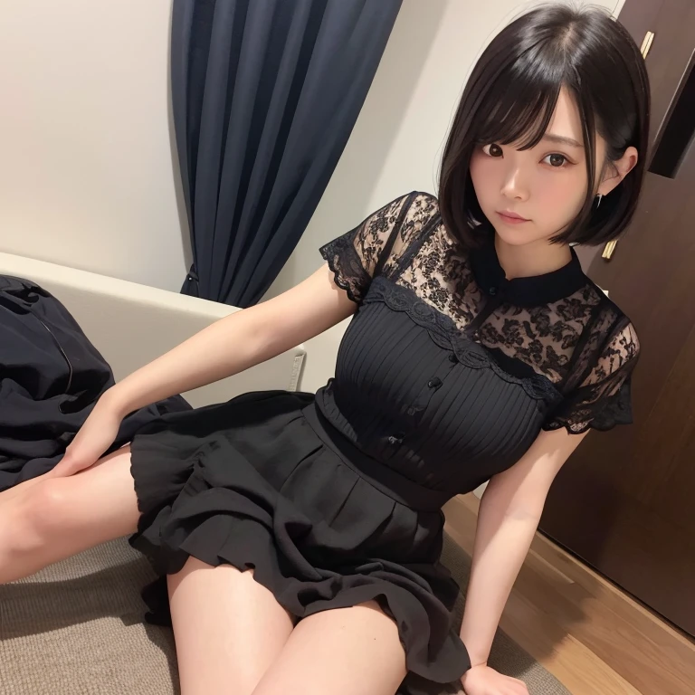 megumin,
kono subarashii sekai ni shukufuku wo!,8K, RAW portrait of (japanese woman),masterpiece、(photorealistic:1.2)、realistic, ultra high resolution, highest quality, real life photos ,petite body type、baby face、
((((1 girl:1.5)))), (((Girl lying on her back on the bed in the bedroom:1.4)))、((spread legs to the side:1.5))、(cute face:1.3)、日本の1 girl,((japanese girl))、((Real Girl)),,slender body、 body type、Red costume、
big beautiful detailed 目, black hair,(Depth of written boundary:1.3)、 ((dark brown eyes:1.2))、(real skin texture:1.3)、(Immersive atmosphere:0.8、chiaroscuro:1.2) 、(look viewer:1.3)、((embarrassing))、((red cheeks:1.3))、((from belowの天井:1.2))、(Are crying:1.2)、((((wearing very small black panties))))、((panty shot))、((Woman rolling up her skirt))、((from below:1.4))、((Close-up in the crotch:1.85))、((panty shot))、the most beautiful woman in the world、The cutest girl in the world、((spread your legs to the side:1.4))、(visible nipples、Show off your nipples)、((Visible female genitalia、showing off female genitals))、Photo session、be violated、masturbation behavior