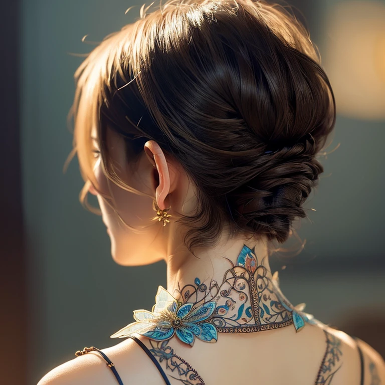 Best Quality, Realistic, Photorealistic, award-winning illustration, (Intricate details: 1.2), (delicate detail), (Intricate details), (Cinematic Light, very sexy short hair guy,Rear