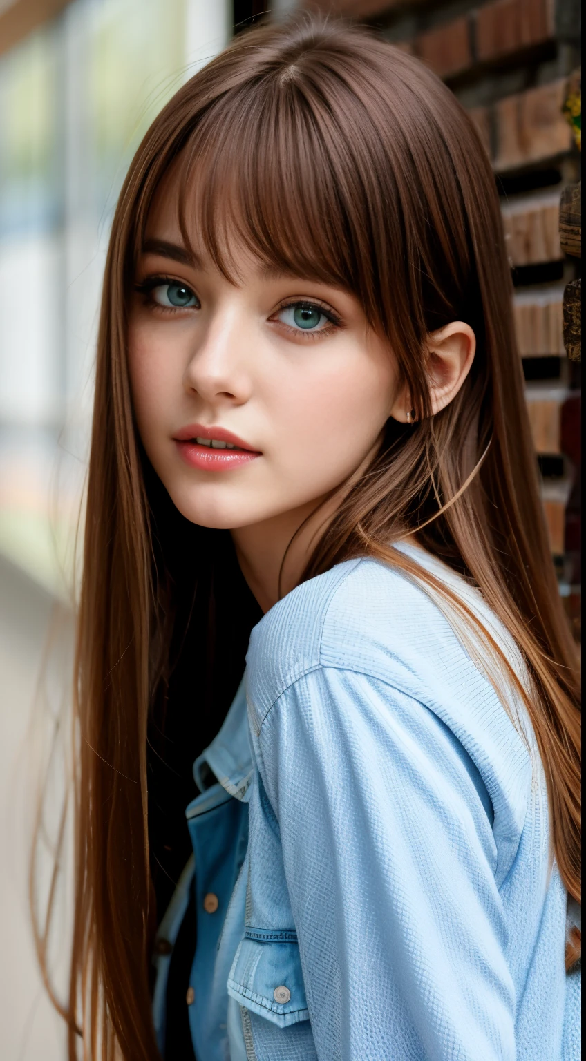 bule、full bodyesbian、bustup、photo of a Young girl、model shoot tyle、brown haired、shorth hair、(Look at viewers:1.2)、(Detailed pupils:1.3)、(natural soft light)、(魅惑的)、 [:(film grains、25mm、f / 1,2、DoF、bokeh dof、beautiful countenance、super-detaild skin、Perfect glowing eyes、skin pore、Soft hair、Muscle tone and definition、Stitching of the fabric、Fabric texture、wood grain、Stone texture、Well-defined pupils、Prominent marginal rings、 High contrast eyes、Detailed features:0.7):0.7]