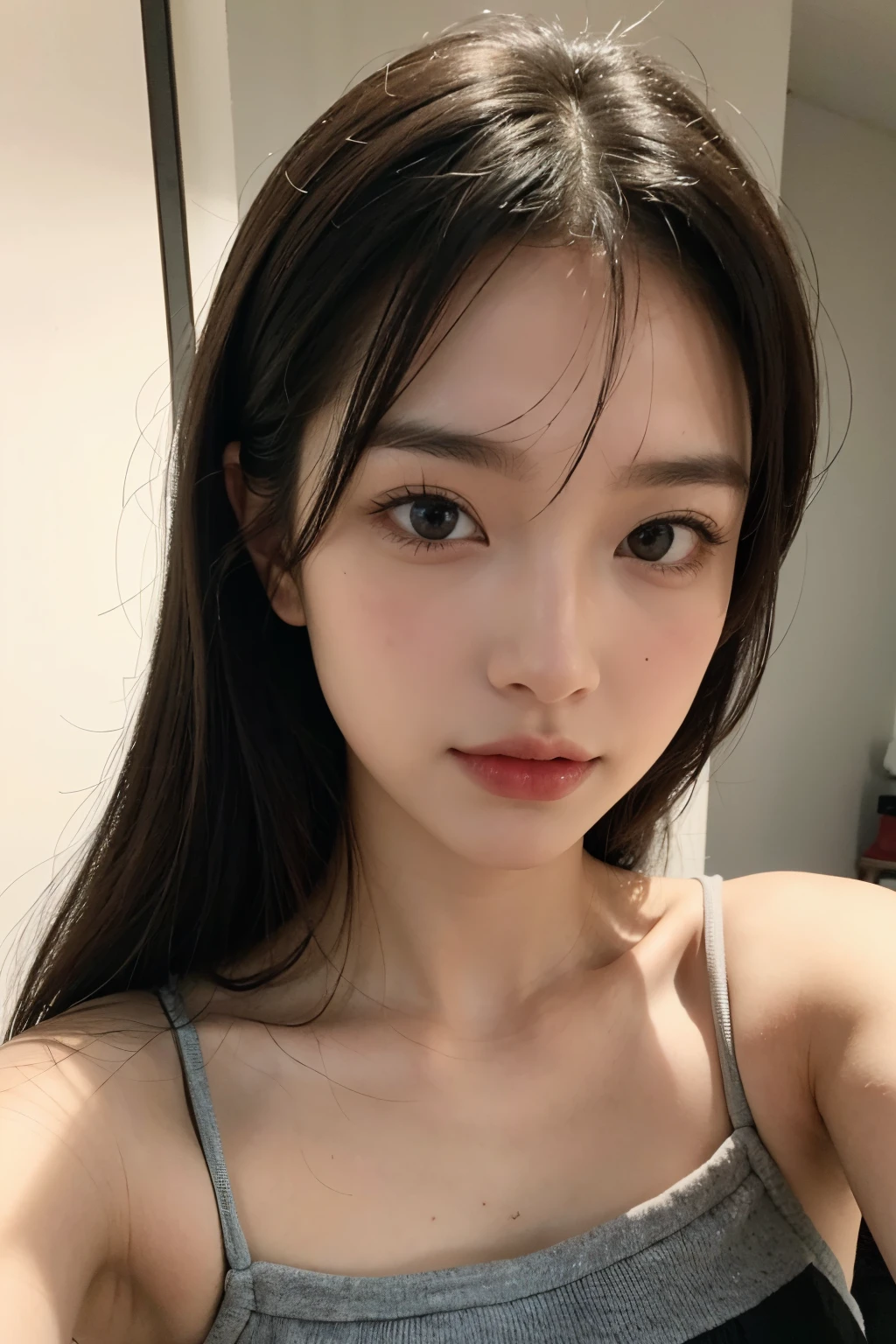 NSFW、(Photo Real:1.4)、(hyper realisitic:1.4)、(realisitic:1.3)、(Smooth lighting:1.05)、(Improve video lighting quality:0.9)、32 k、 girl、Realistic lighting、Back lighting、Facial light、raytrace、(Improved image quality:1.4)、(cammel toe)、finely eye、finerly detailed face、(full body Esbian)、close up of face、(Bodyline mood improvement:1.1)、glowy skin、female dog、乃木坂アイドル、hposing Gravure Idol、selfee