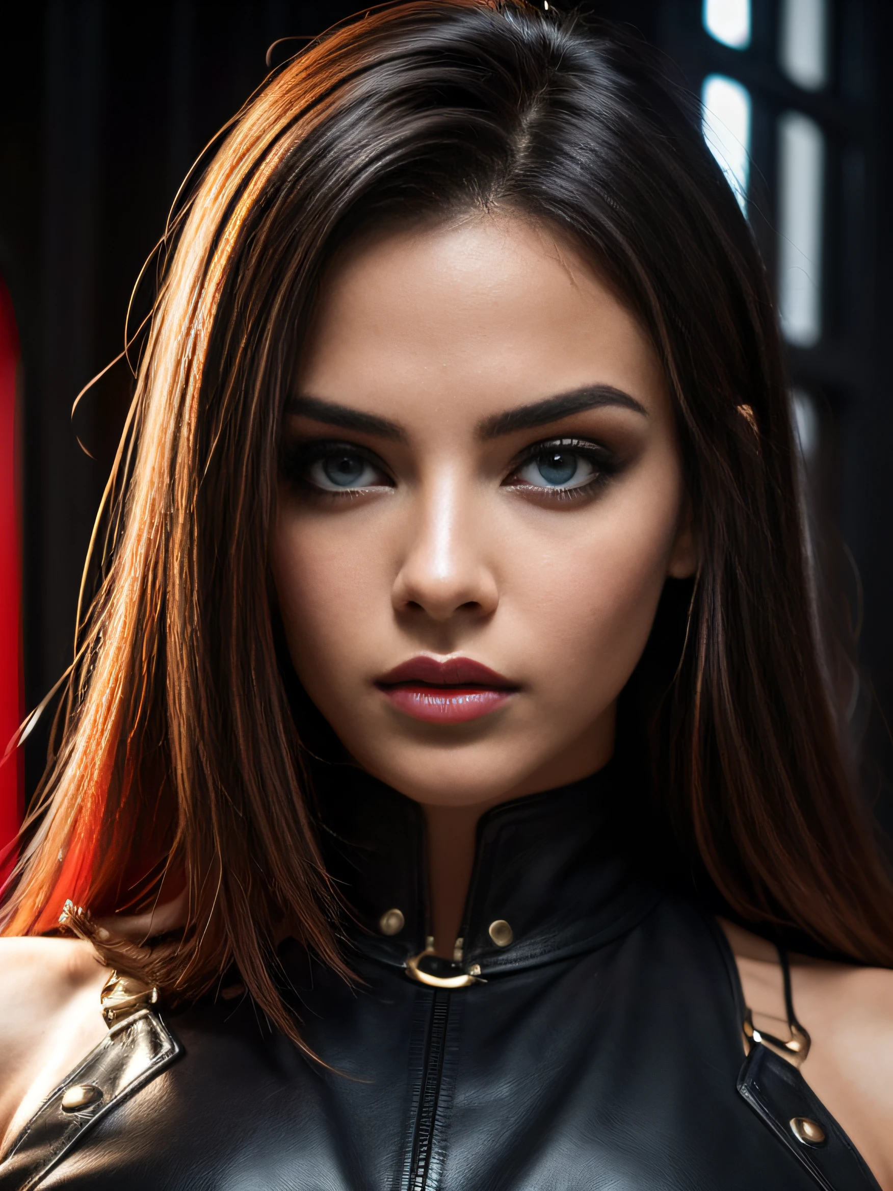 ((melhor qualidade)), ((obra-prima)), (detalhado: 1.4), ..3d, uma imagem de uma linda mulher cyberpunk com cabelo grosso e volumoso, olhos brilhantes, reflexo no olhar, olhar voltado para p expectador, light particles, caos de energia pura antitecnologia, HDR (high dynamic range), ray tracing ,NVIDIA RTX,super resolution,irreal 5,subsurface dispersion,Textura PBR,Post-processing,anisotropic filtering,profundidade de campo,Maximum clarity and sharpness,texturas multicamadas,Albedo e mapas Speculares,surface shading,Accurate Light-Material Interaction Simulation,perfectly proportions,octan render,dual-tone lighting,Abertura ampla,ISO baixo,White balance,thirds rule,8K BRUTO, destaque no rosto, destaque nos olhos, destaque na boca, destaque no corpo musculoso