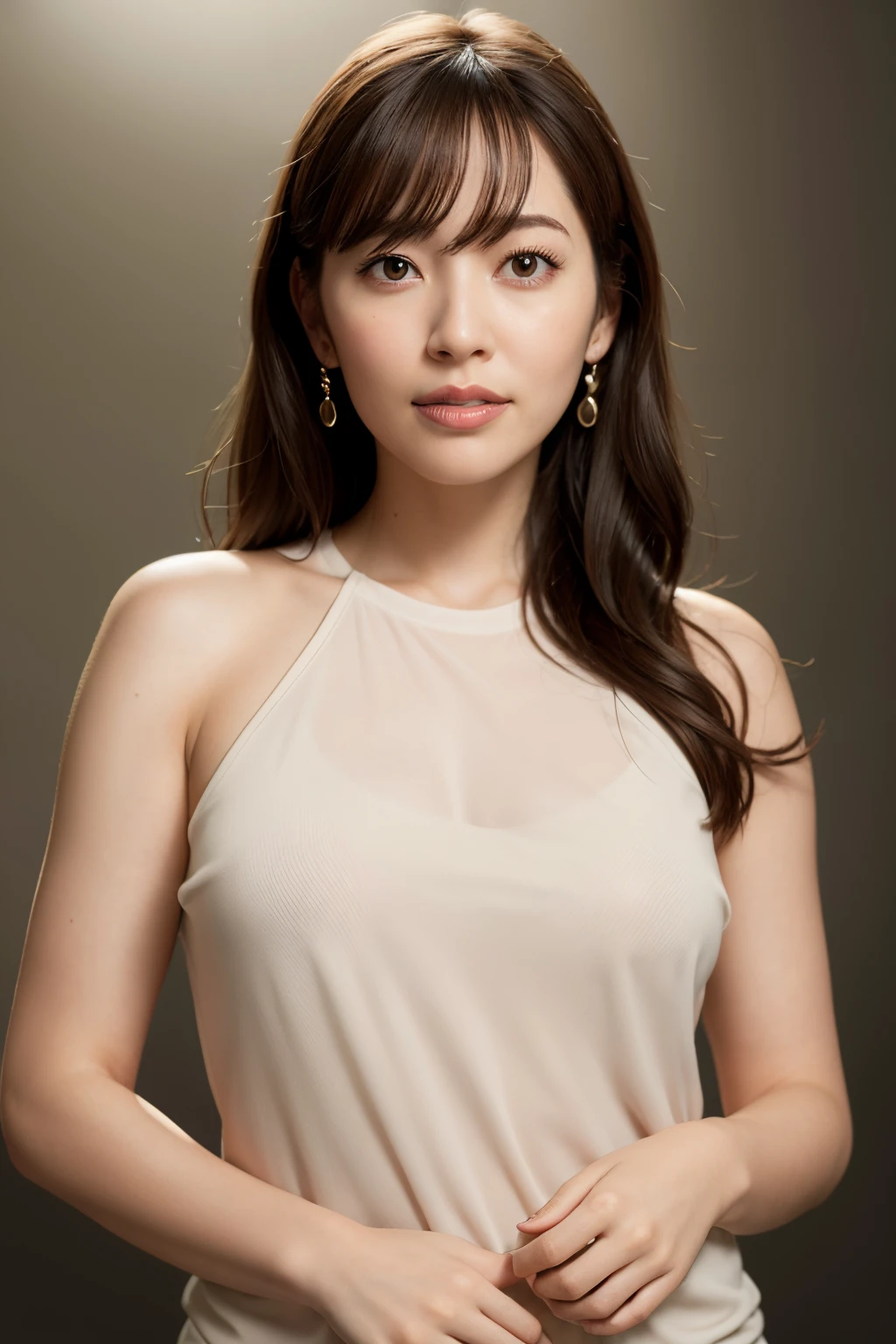 dressed, (photo realistic:1.4), (hyper realistic:1.4), (realistic:1.3),
(smoother lighting:1.05), (increase cinematic lighting quality:0.9), 32K,
1girl,20yo girl, realistic lighting, backlighting, light on face, ray trace, (brightening light:1.2), (Increase quality:1.4),
(best quality real texture skin), finely detailed eyes, finely detailed face,
(tired and sleepy and satisfied:0.0), face closeup, t-shirts,
(Increase body line mood:1.1), shiny skin