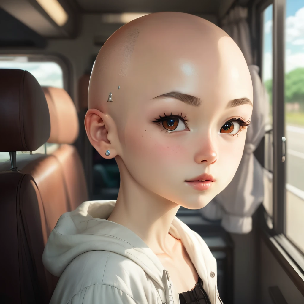 bald no eyebrow anime girl