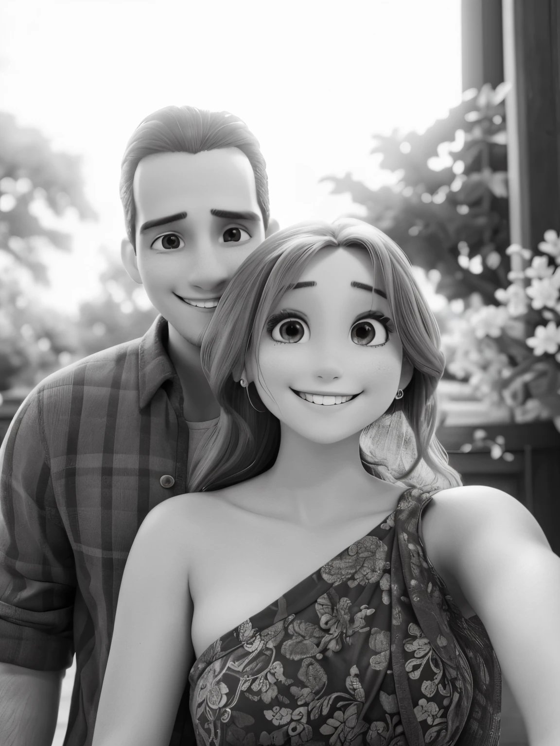Couple cute smiling
