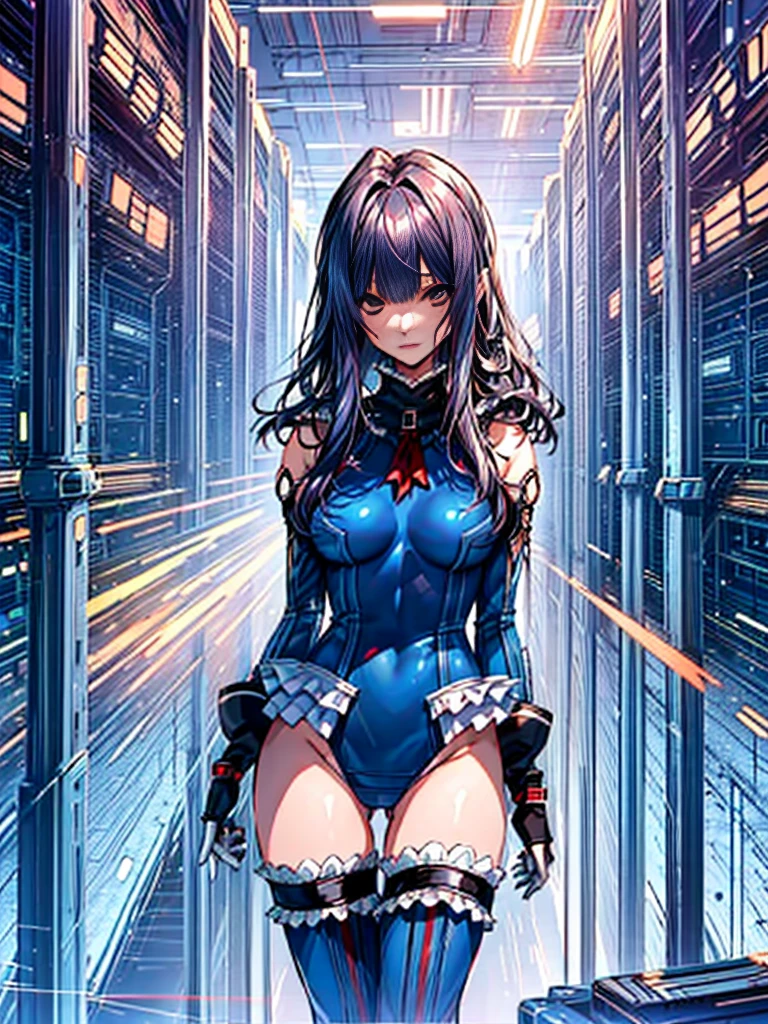 1girl in, ( (digital) ( ), medium breasts, (fril swimsuit, thighs thighs thighs thighs, Detached sleeves)) , Best Quality, marierose,、Hypnorola
Eyes in the sky、1girl in,Emotionless facial expressions,,(Inside a futuristic military base:1.6)、animesque