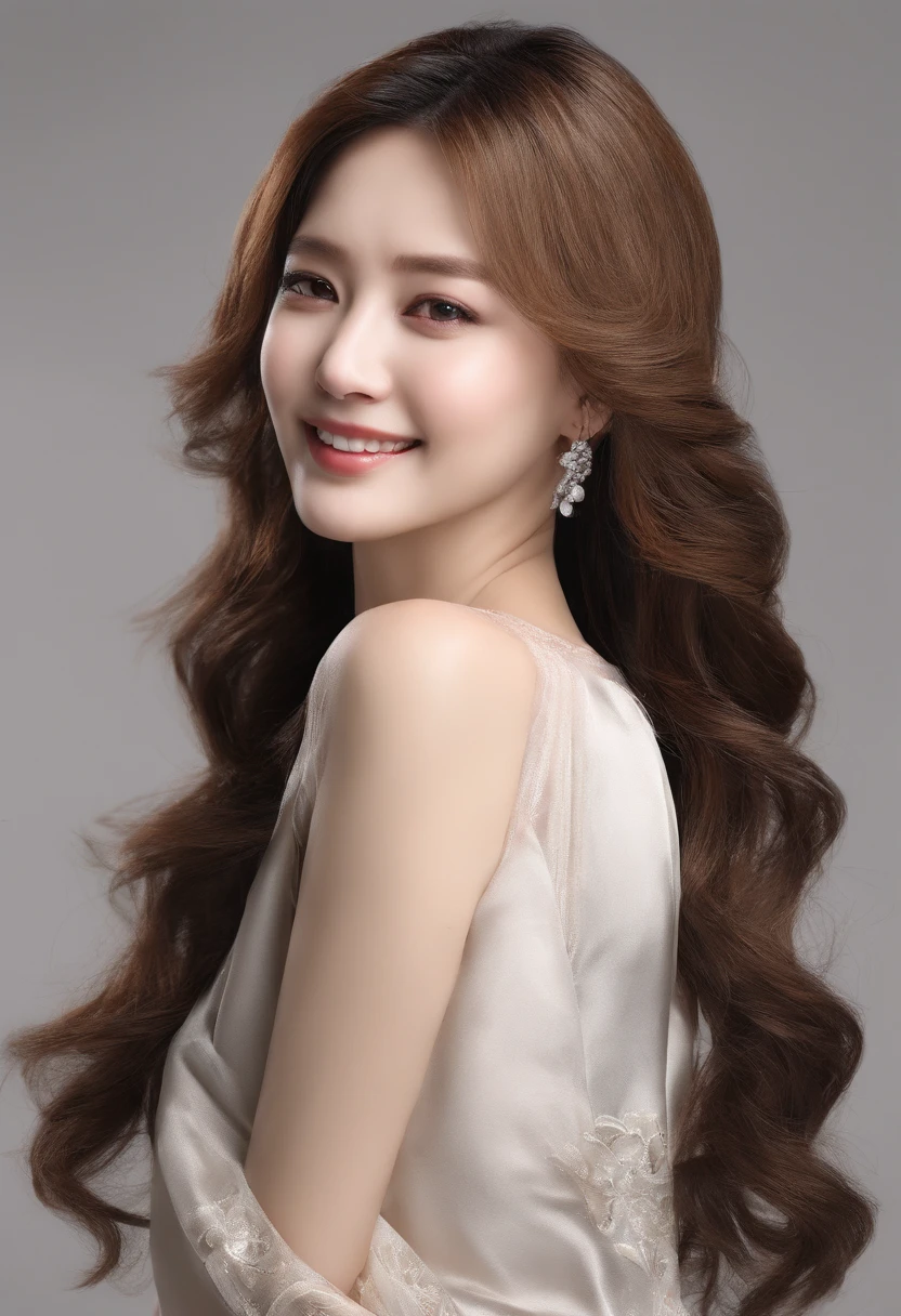 Middle-aged beauty、mature、Self-confident、Elegant facial features、Stand confidently、Smooth movements、keep good skin、Natural and charming smile、fashion innovation、Hairstyles that exude natural charm、hands crossed,Face forward